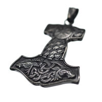 Edelstahlanhänger - "Thors Hammer" Schwarz