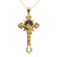 Stainless steel pendant - "Cross Inri" pvd Gold