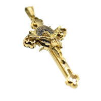 Stainless steel pendant - "Cross Inri" pvd Gold