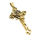 Stainless steel pendant - "Cross Inri" pvd Gold