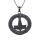 Stainless steel pendant - "Runic circle with Thors hammer" black