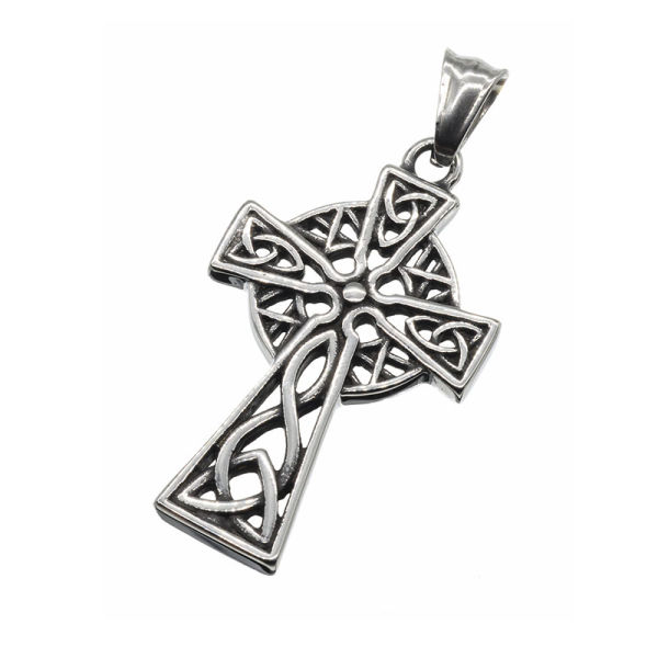Stainless steel pendant - "Celtic cross" steel
