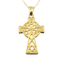 Stainless steel pendant - "Celtic cross" gold