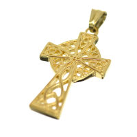 Stainless steel pendant - "Celtic cross" gold