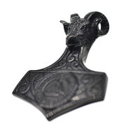 Edelstahlanhänger - Thors Hammer "Goat" Schwarz