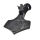 Edelstahlanhänger - Thors Hammer "Goat" Schwarz