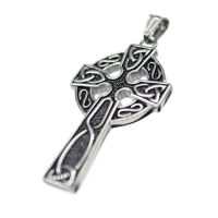 Edelstahlanhänger - Keltenkreuz "666" Stahl