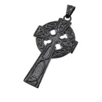 Edelstahlanhänger - Keltenkreuz "666" Schwarz