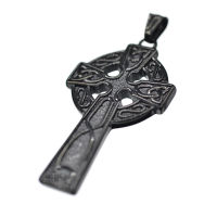 Edelstahlanhänger - Keltenkreuz "666" Schwarz
