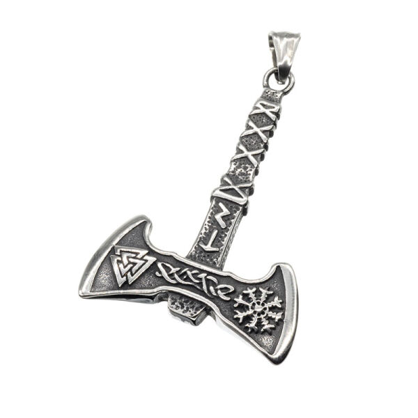 Stainless steel pendant - "Birka" battle axe steel