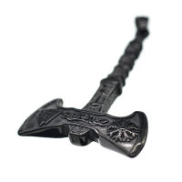 Stainless steel pendant - "Birka" battle axe black