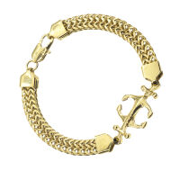 Edelstahlarmband mit Anker  PVD Gold