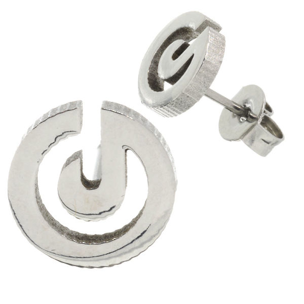 Edelstahlohrstecker - Spirale Stahl 12 mm