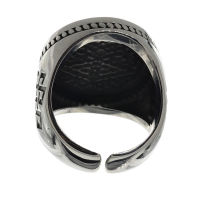 Stainless steel ring - signet ring - tree of life with infinite knot and closed ring band