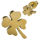Stainless Steel Stud Earrings - Lucky Clover PVD-Gold
