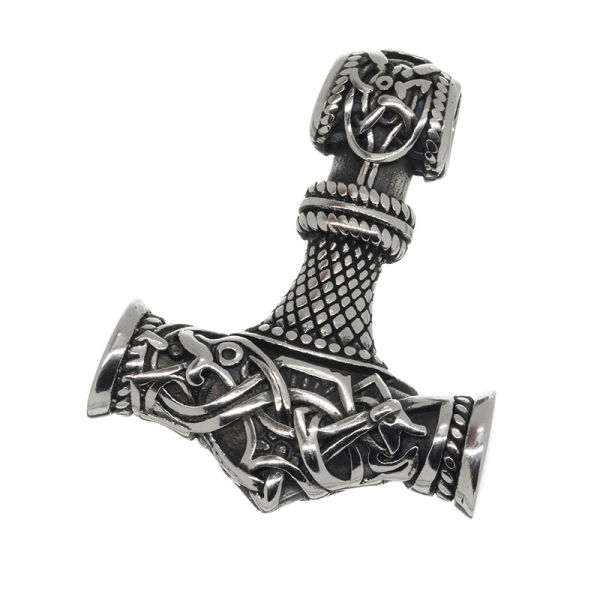 Stainless Steel Pendant - Thors Hammer "Ilyasol" Steel-46 mm