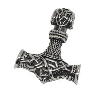 Stainless Steel Pendant - Thors Hammer "Ilyasol" Steel-46 mm