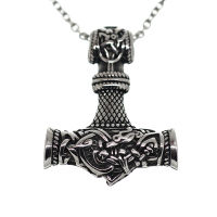 Stainless Steel Pendant - Thors Hammer "Ilyasol" Steel-46 mm