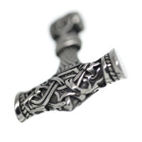 Stainless Steel Pendant - Thors Hammer "Ilyasol" Steel-46 mm