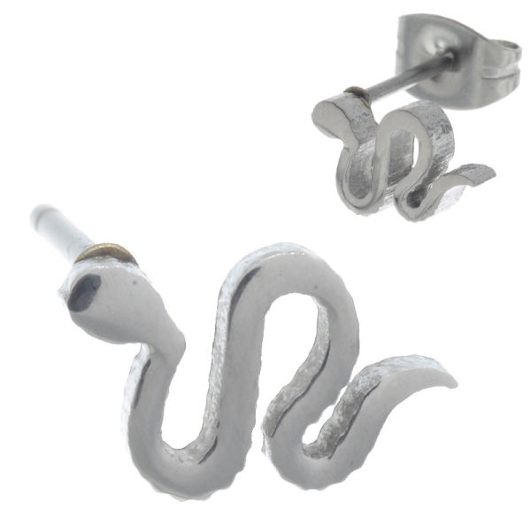 Edelstahlohrstecker Schlange Stahl