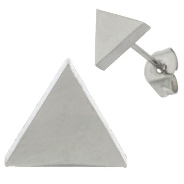Stainless Steel Stud Earrings - Squid Game Triangle-Steel-5 mm
