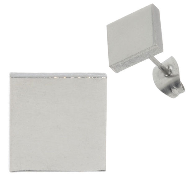 Stainless Steel Stud Earrings - Squid Game Square-Steel-8 mm