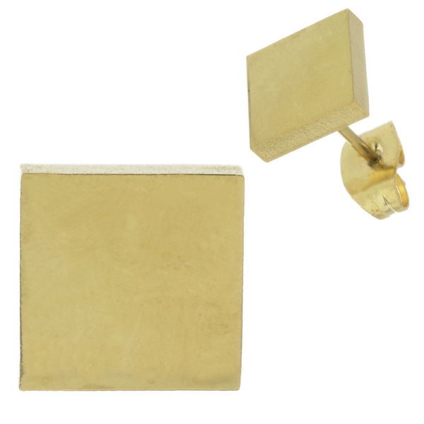 Edelstahlorstecker - Squid Game Quadrat-PVD-Gold-6 mm