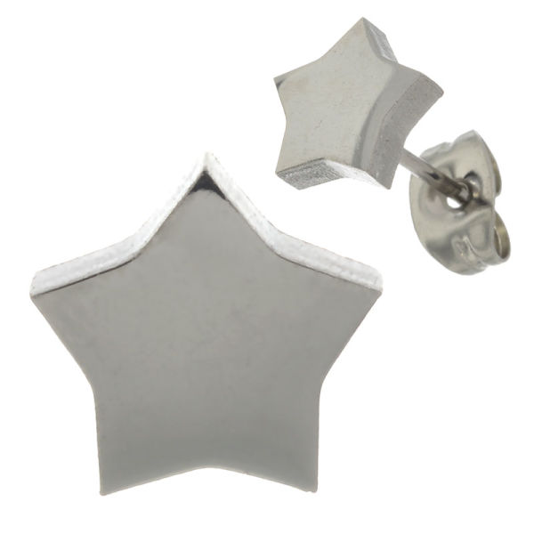 Stainless Steel Stud Earrings - Star Steel-7 mm