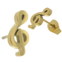 Stainless steel ear studs - clef