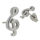 Stainless steel ear studs - clef Steel