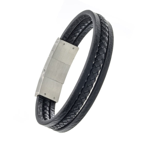 Lederarmband mit Edelstahlverschluss