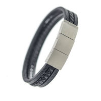 Lederarmband mit Edelstahlverschluss