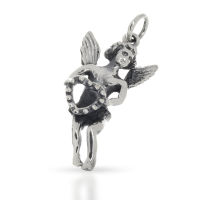 925 Sterling Silver Pendant - Angel with Heart