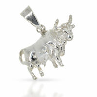 Kleiner Sternzeichen-Anhänger Stier als Tierfigur...