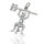 Little Devil Pendant with Raised Trident in 925 Sterling Silver