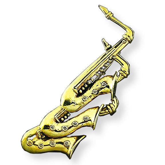 Bronze brooch - Saxophone