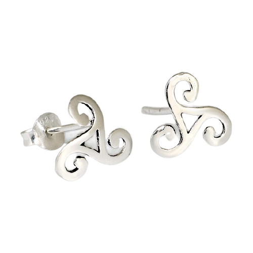 925 Sterling Silver Stud Earrings - Triskele "Fylora"
