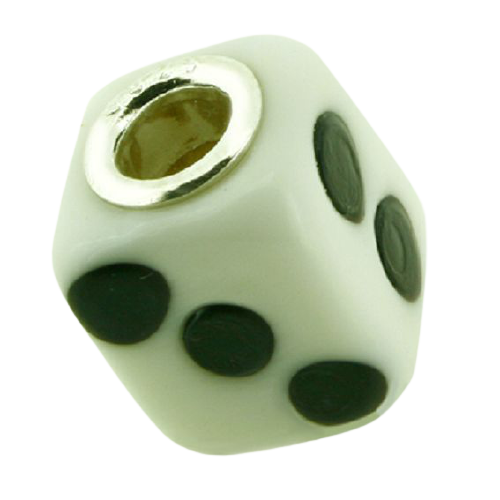 K Bead mit Sterlingsilber - Würfelmuster