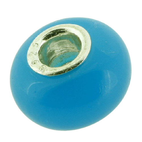 K Bead versilbert - hellblau