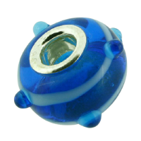 K Bead versilbert - blau mit blauen streifen und...