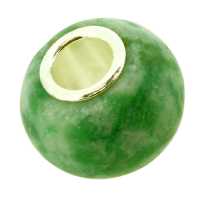 K Bead mit Silber - Halbedelstein Grün