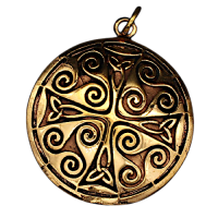 Bronzeanhänger - Keltisches Schild mit Triskele und...