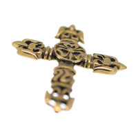 Bronze Pendant - Cross with Lilies