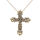 Bronze Pendant - Cross with Lilies