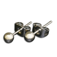 Edelstahlohrstecker Kugel SET 2 -stahlfarben