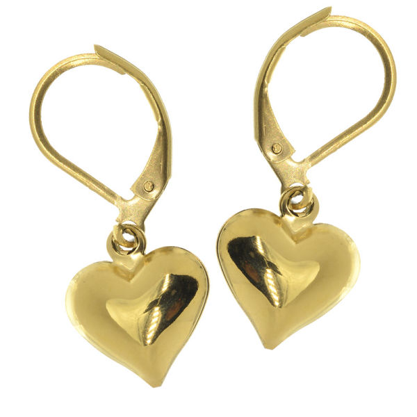 Edelstahlohrringe Herzen PVD-Gold