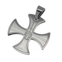 Stainless Steel Pendant - Iron Cross with Spider
