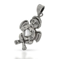 925 Sterling Silberanhänger - Engel mit Herz