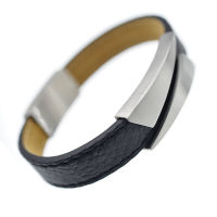 Lederarmband mit Edelstahl