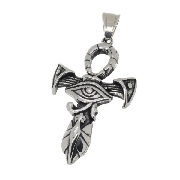 Edelstahlanhänger - Ankh mit Auge des Ra